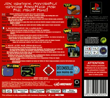 Arcade Party Pak (US) box cover back